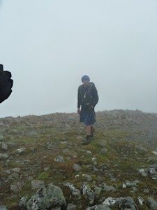Big Al approaches the summit of his last Munro