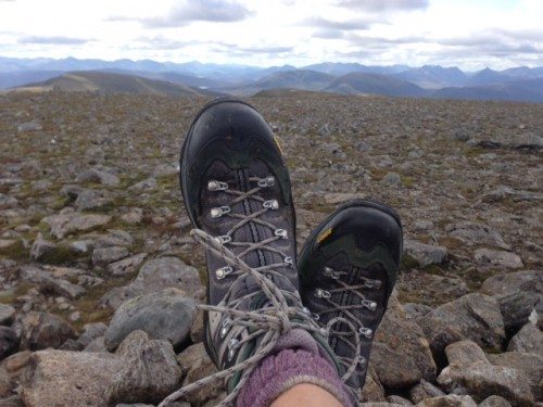 A well-earned rest on a Munro summit.