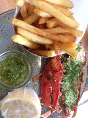 Lobster and chips.