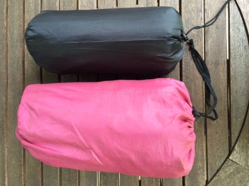 The pink pack is the older style Therm-A-Rest. The black one is the new Voyager mattress.