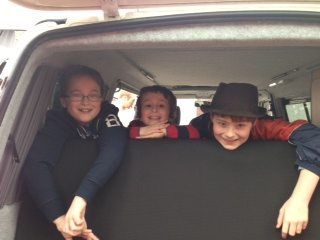 Ellen's boys "help" to pack their campervan 