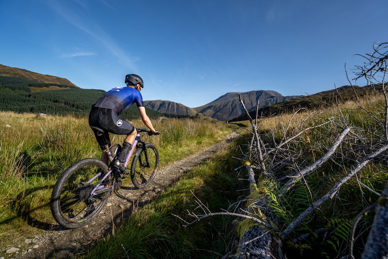 Rab Wardell rides record West Highland Way time. Credit: Brodie Hood